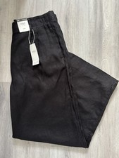 M&S WOMENS BLACK PURE LINEN