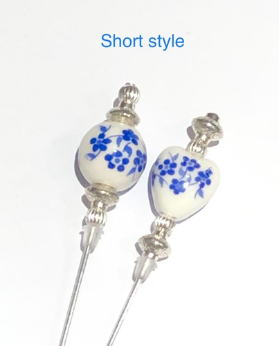 Handmade blue flower - , silver