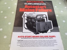HONDA GENERATORS Clark &Bridle LTD BROUCHURE
