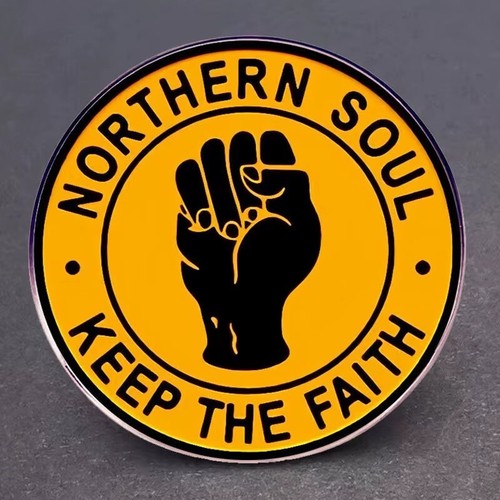 Northern soul yellow lapel pin - yellow,