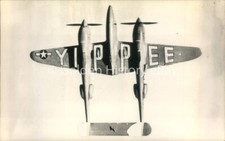 LOCKHEED P38 LIGHTNING YIPEE UNDER  PLANE AIRPLANE REAL PHOTO RP POSTCARD SIZE