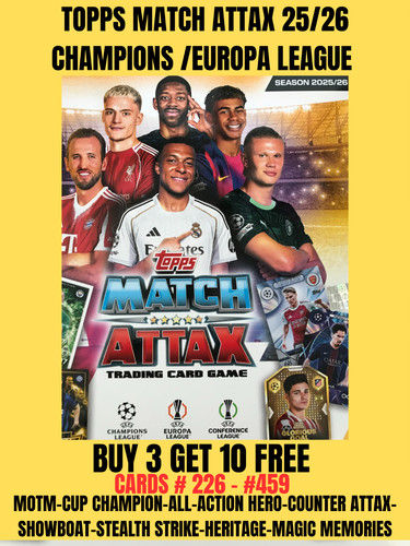 Topps match attax cards - match,