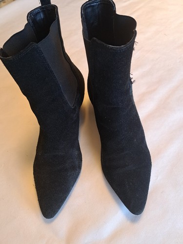 Women black suede leather - suede,
