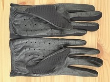 Leather Driving Gloves, Unisex/mens 9cm Across Palm, 20cm Length Fabric Backing.