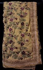 Mustard gold embroidered saree - embroidered,