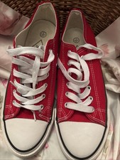 Lee Cooper Red And White Canvas Lace Up Shoes Size  7