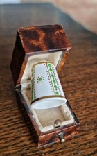 RARE Antique Royal Worcester JEWELLED Painted Porcelain Thimble in Fitted Box