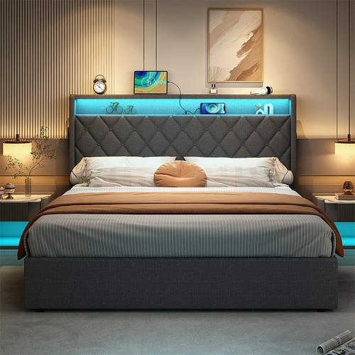 Double upholstered bed frame - double,