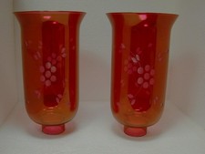 Pair of 8” Cranberry Flashed