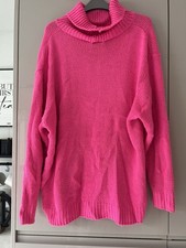 PRETTYLITTLETHING Women's Hot Pink Turtle Neck Jumper - Bobbly As Shown - Size S