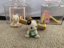Sylvanian Family Swing, Slide, See-saw And 2 Cat Dolls