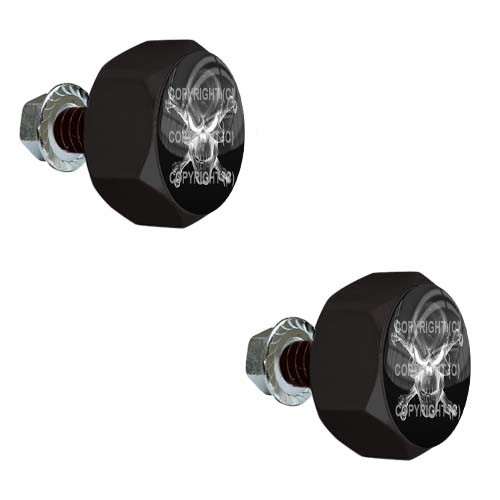 Black hex billet frame tag - black,