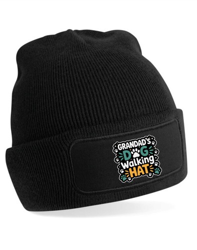 Grandad dog walking - dog, hat