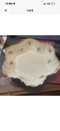 Antique floral shaped bowl - floral,