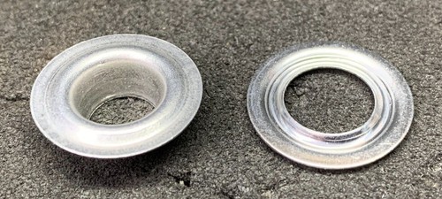 Silver metal eyelet ring - silver,