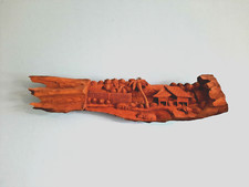Authentic Thai Woodwork, Wall Hanging High Quality Wood Carving. 18x4 inch