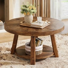 Round Solid Wood Coffee Table
