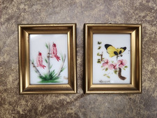 2 VTG Spain Hand Painted White