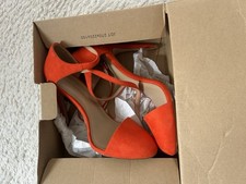 Zara Orange Suede Heels Size 5