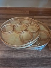 2 x Sets Round Wicker/Bamboo Serving Dishes - Still unwrapped.