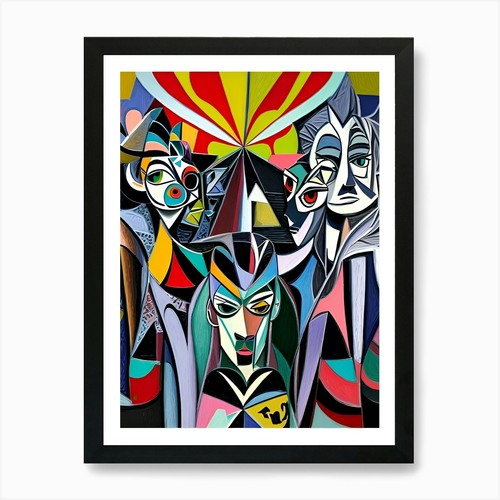 Cubism abstract art print - art,