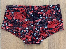 TYR Men's 38 XL Red White Black Swim Suit Briefs Mesh Trainer ROCK STAR New