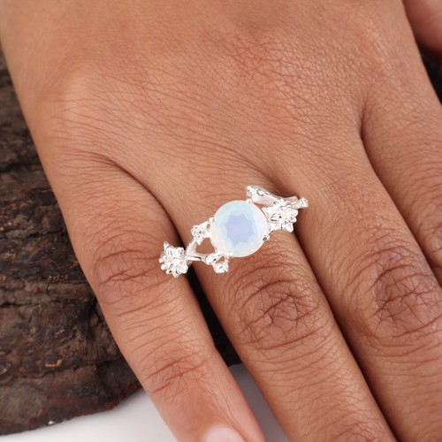Rare milky opal gemstone - opal, 925