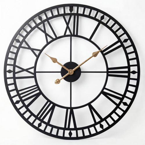 Large wall clocks - metal, roman