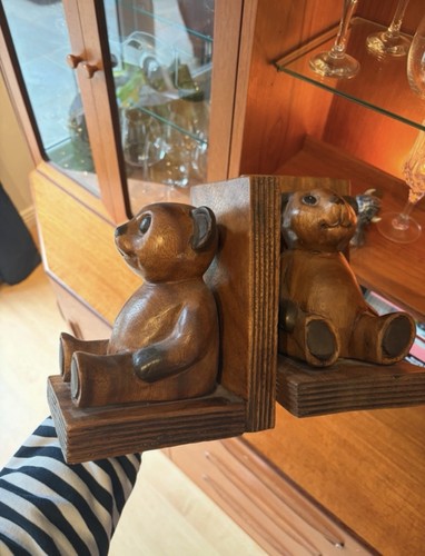 Hand carved vintage wooden - carved,