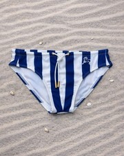 Navy Stripe Swim Briefs