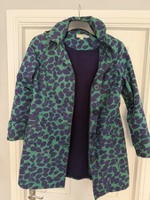 Women’s BODEN Green / Blue leaf print Fleece Lined Hooded Rain Coat - Size 10