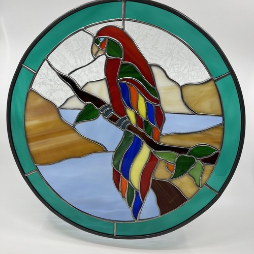 Leaded stained glass parrot - leaded,