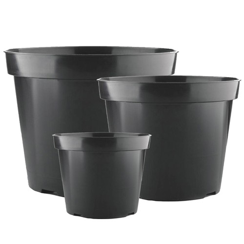 Black round plant pots 100 - plant,