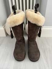 Uggs Plumdale Suede & Sheepskin Size 5.5 Chocolate Brown Worn Once