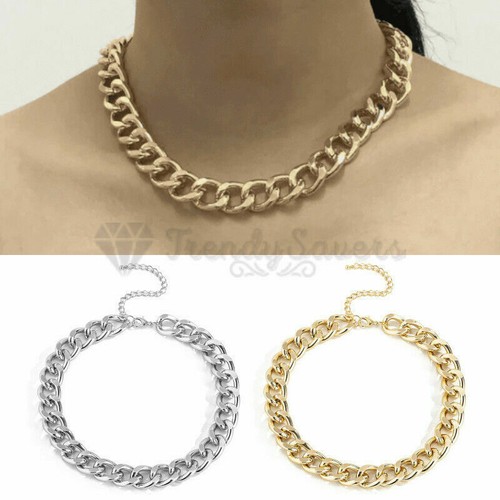 18k gold plated thick choker - 18k,