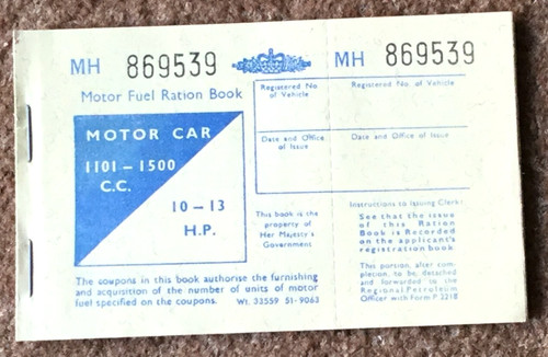 Motor fuel ration book - motor, _unused