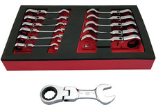 Britool Hallmark Stubby Flexi Ratchet Combi Spanner Set 8-19mm BHFSRWSET12 TMO