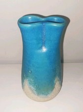 David Brown Studio Pottery Posy Vase Turquoise Textured Marked DB 11cm Merriot
