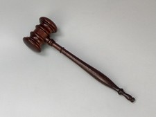 Antique Treen Turned Wood Mahogany Gavel