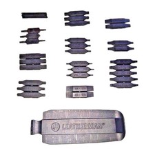 Leatherman various double ended flat screw driver bits 1/4" + Storage holder New