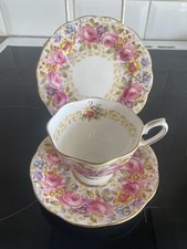 Royal Albert Serena Vintage Bone China Afternoon Tea Trio Cup Plate Saucer