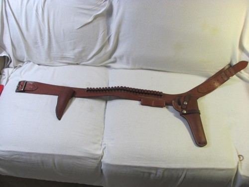 Heavy leather western gun - gun, belt