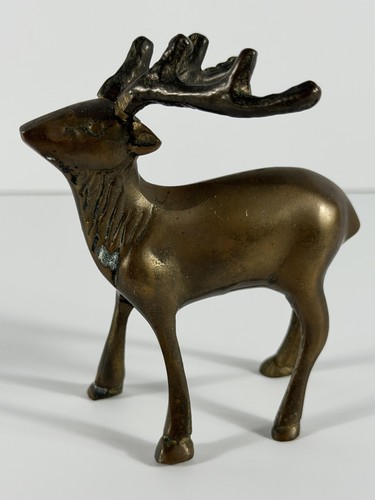 Brass deer figurine small - brass,