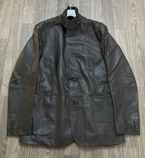 Mulberry Men’s Leather Blazer Jacket Brown Size IT44 L Slim RRP £1,190