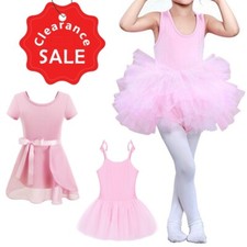 Kids Girls Ballet Dance Tutu Dress Gymnastics Leotard Skirts Ballerina Costume