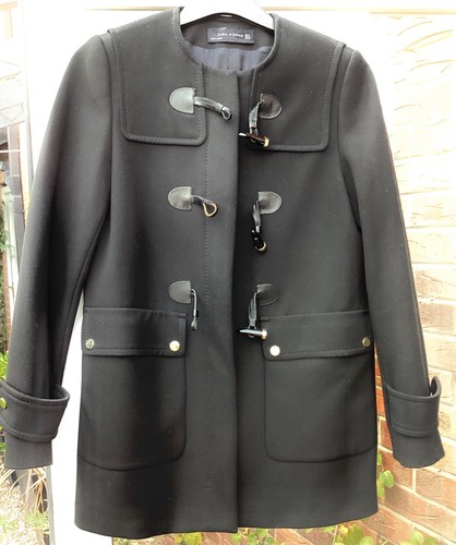 Zara black lined duffle - zara, coat