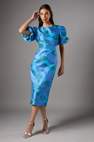 Coast blue midi dress - blue,
