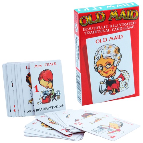Old maid retro card - maid,