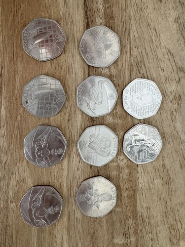 Assortment 50p coins - of,