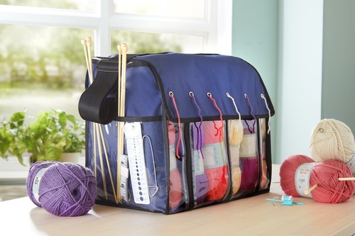 Portable knitting tote bag - knitting,